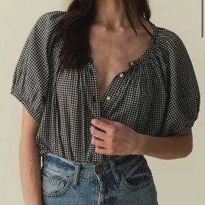 DOEN June Top La Maddalena Gingham Black XXL